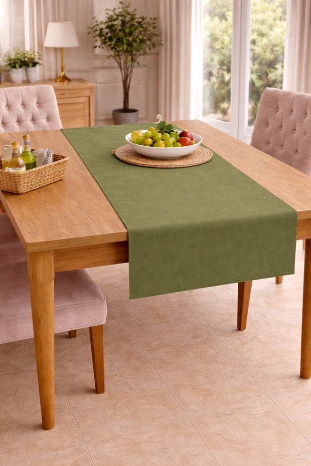 Modern Khaki Table Runner – Stylish Solid Color Decorative Dining Table Runner - 3