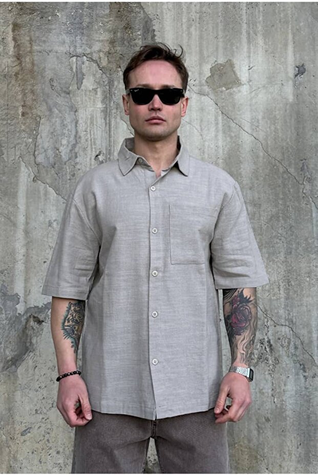 Basic Pocketed Shirt - 1