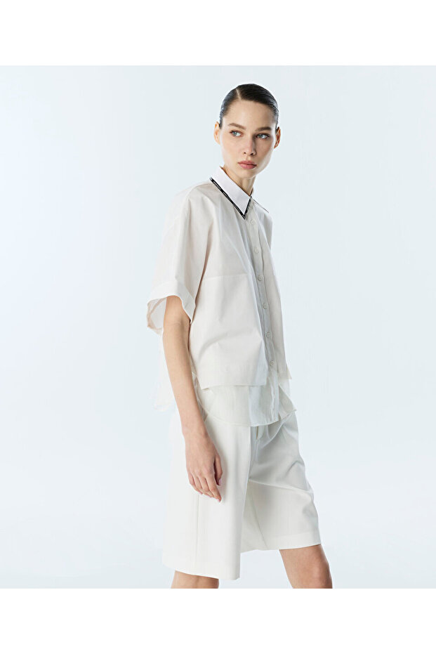 SLOGAN ŞERİTLİ GÖMLEK - 5