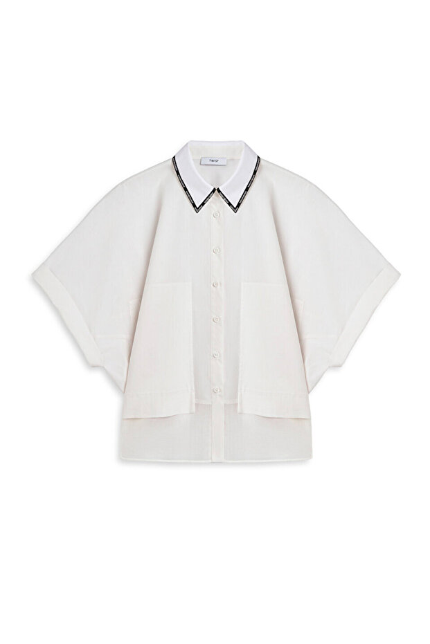 SLOGAN ŞERİTLİ GÖMLEK - 3