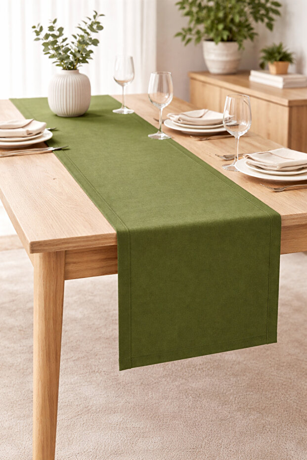 Modern Khaki Table Runner – Stylish Solid Color Decorative Dining Table Runner - 1