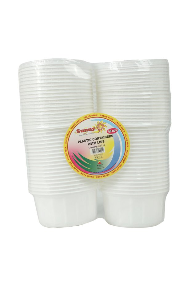PLASTIC CONTAINERS W/LIDS 2X400ML