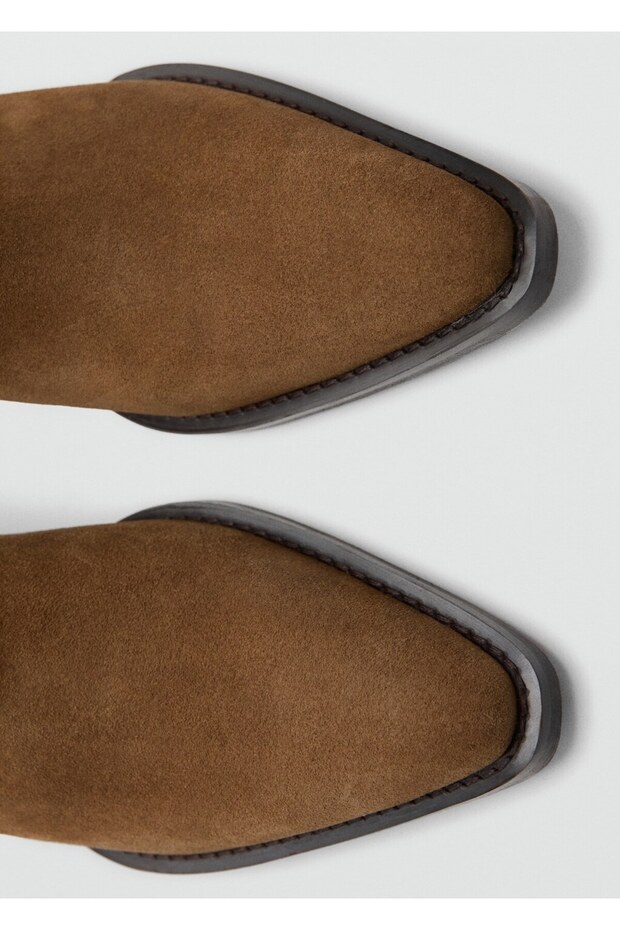 Blok topuklu süet bilekte bot - 5