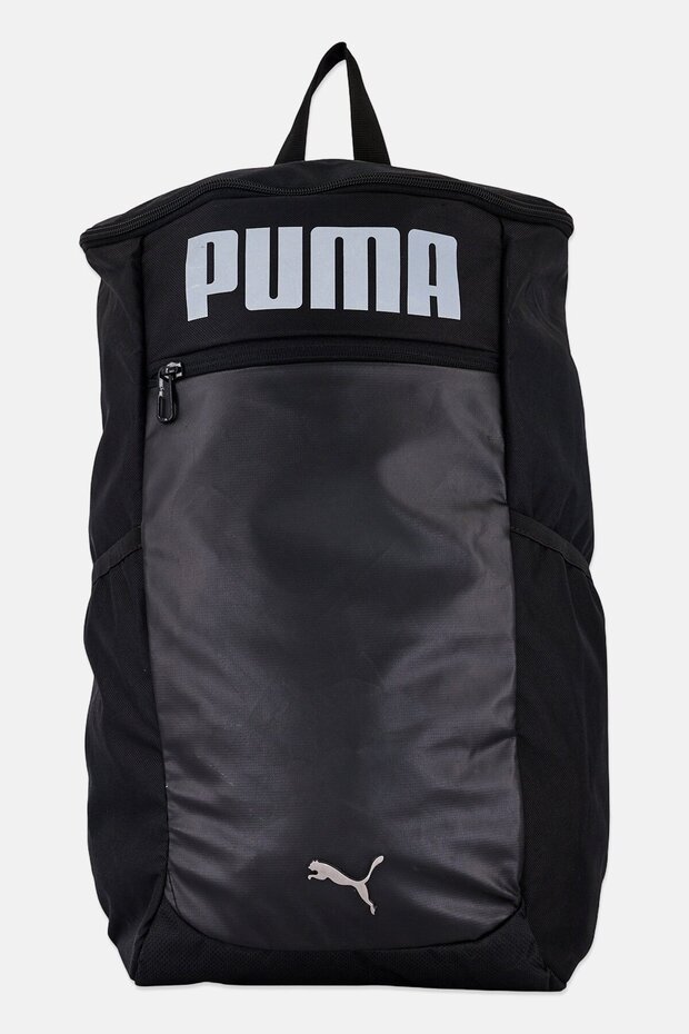 Men Brand Logo Backpack, Black - 1