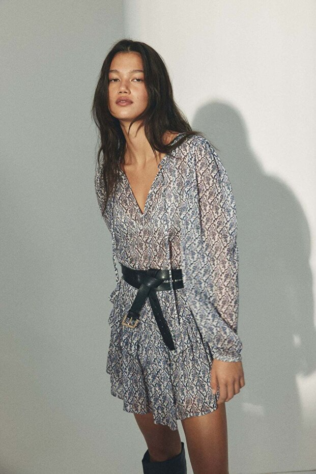 Flounce-trimmed dress