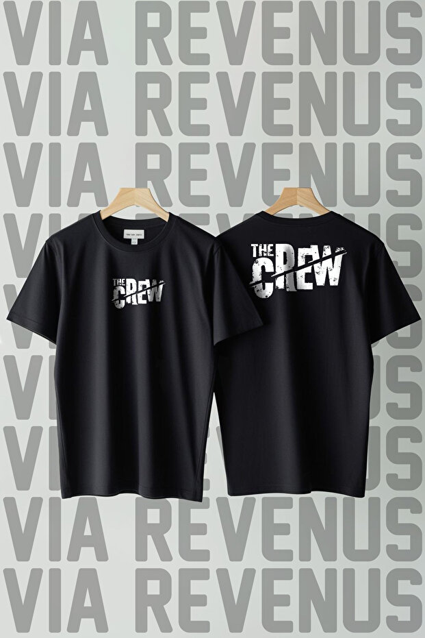 The Crew Front and Back Printed Crew Neck Loose Fit 100% Cotton Unisex Tshirt