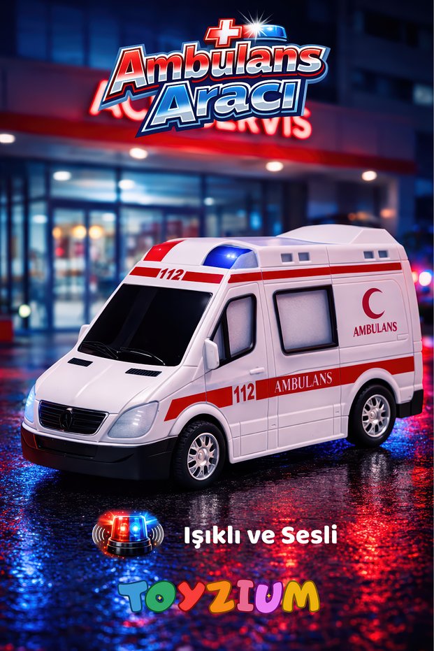 112 Emergency Ambulance Vehicle - Children's Toy with Lights and Sounds