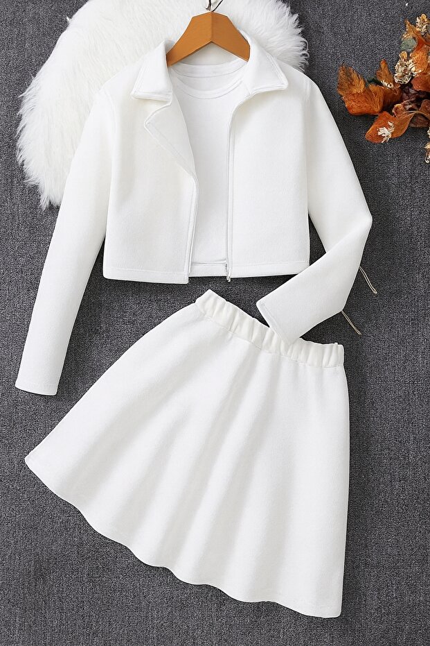 Seasonal 2-Piece Combination Girls' Jacket and Skirt