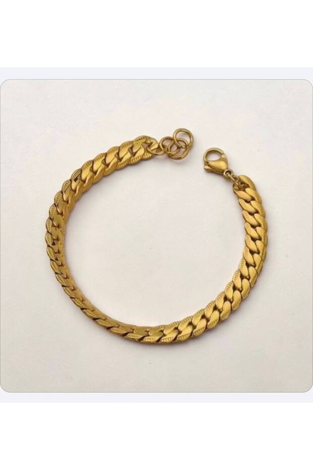 Stainless Steel Knitted Flat Cuban Style Unisex Bracelet 8 mm 20 5 cm