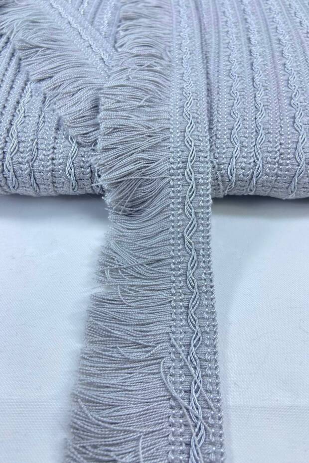 Gray Striped High Quality Cotton Fringe Ribbon Tassel