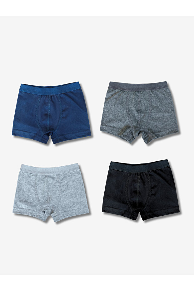 Boy's Navy Blue Gray Black Boxer Set of 4 / Underwear