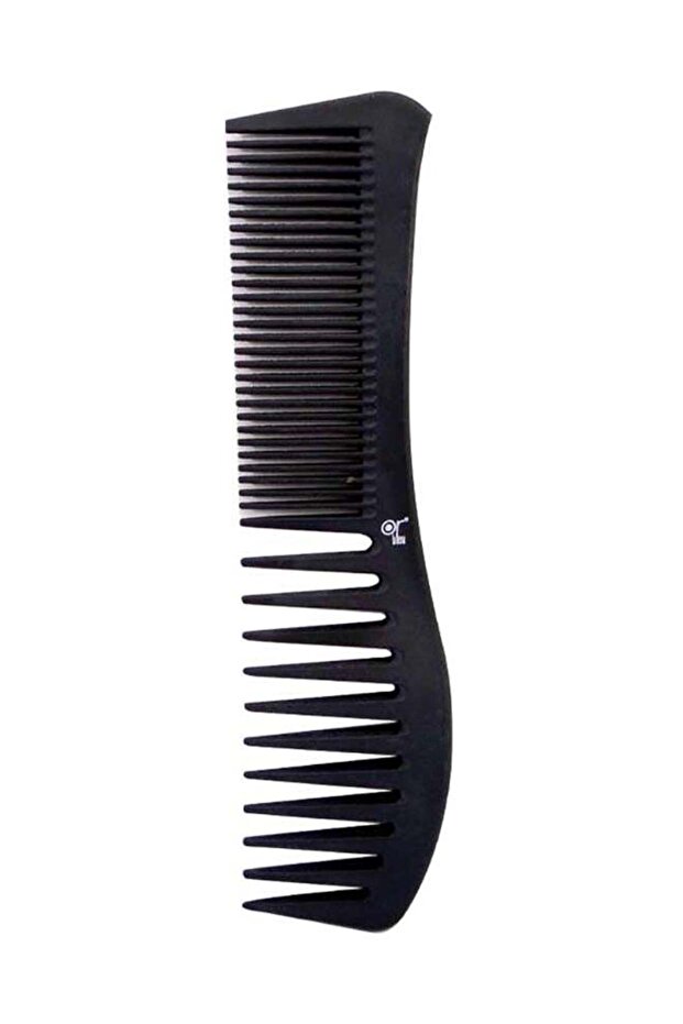 HB253 Fine and Wide-Toothed Comb Black 19cm