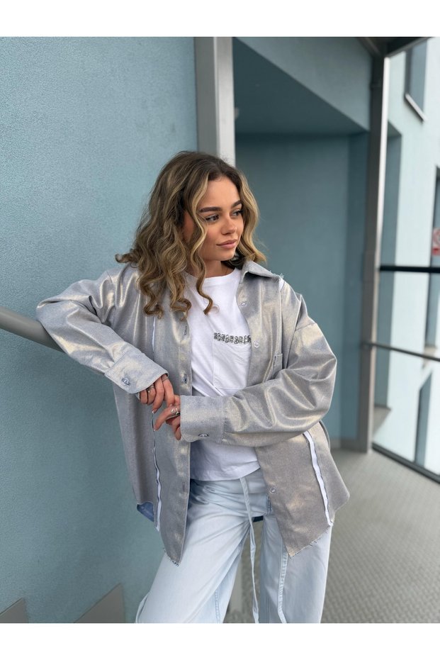 Cămașă Oversize Denim Bleu