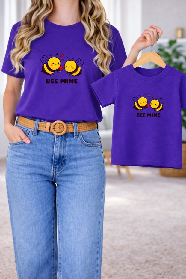 T-Shirt Mother Daughter Combination Oversize – Mother & Child Twin Printed T-Shirt (Single Price)