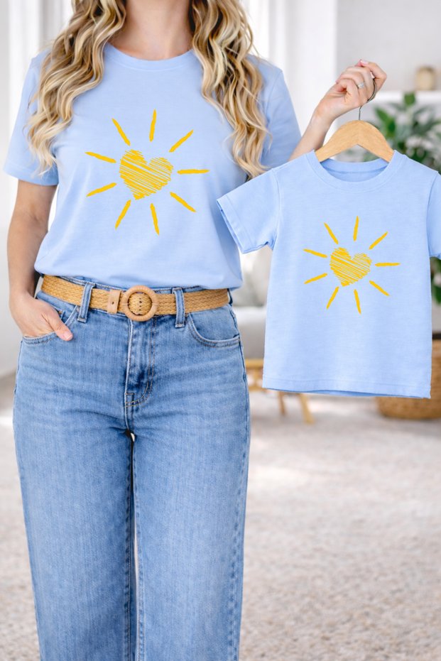 T-Shirt Mother Daughter Combination Oversize – Mother & Child Twin Printed T-Shirt (Single Price)