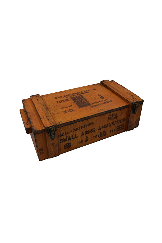 Retro Ammo Crate Design Wooden Box 45X22X11 cm Handmade Marine Beech