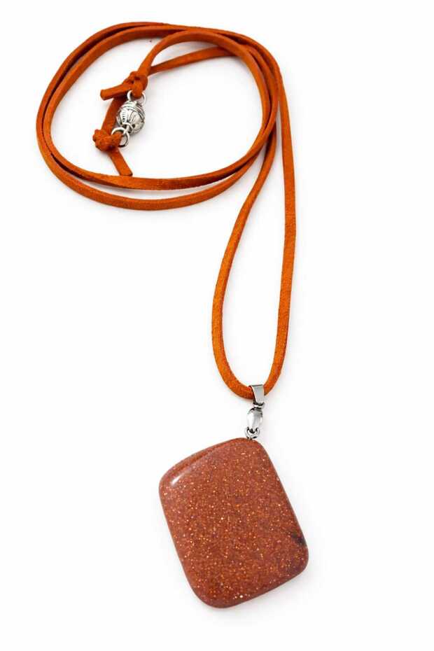 Noma Real Leather Suede Rope Natural Stone End Multi-Use Necklace
