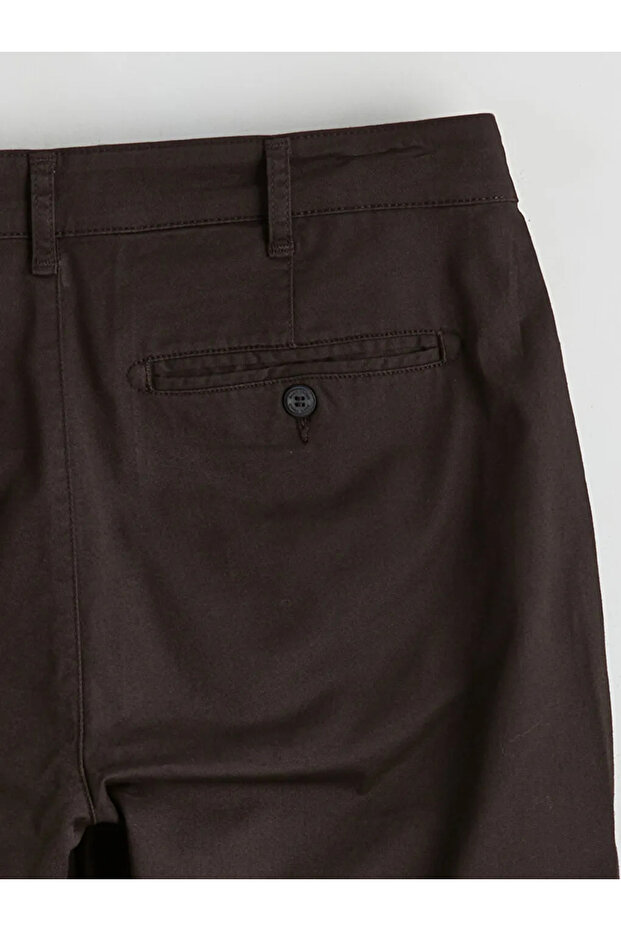 Brown Standard Fit Gabardine Men's Chino Pants