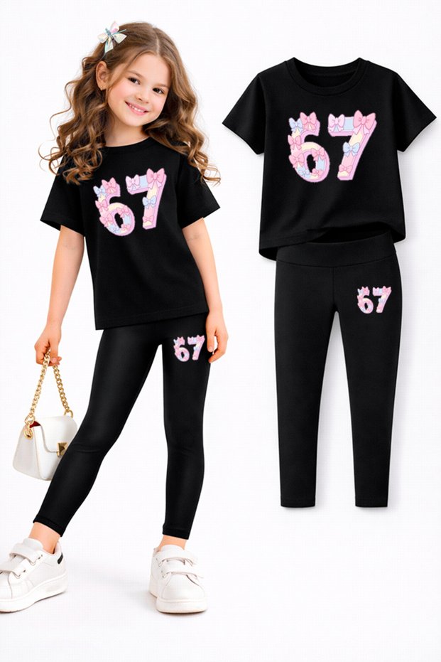 Girl's Leggings and T-Shirt Set/ Mother-Daughter Matching Outfit