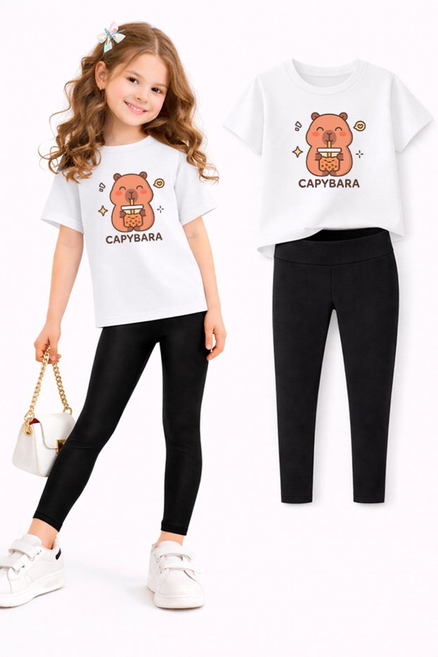 Girl's Leggings and T-Shirt Set/ Mother-Daughter Matching Outfit