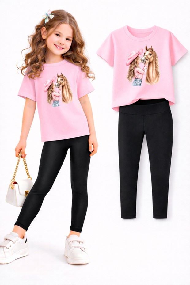 Girl's Leggings and T-Shirt Set/ Mother-Daughter Matching Outfit