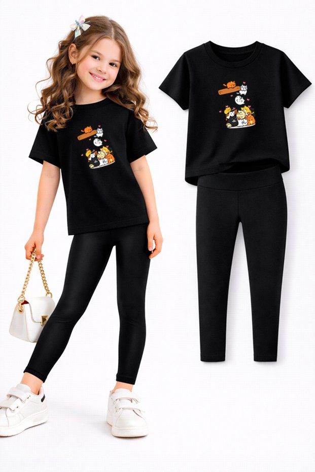 Girl's Leggings and T-Shirt Set/ Mother-Daughter Matching Outfit