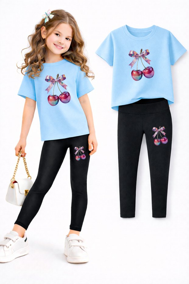 Girl's Leggings and T-Shirt Set/ Mother-Daughter Matching Outfit