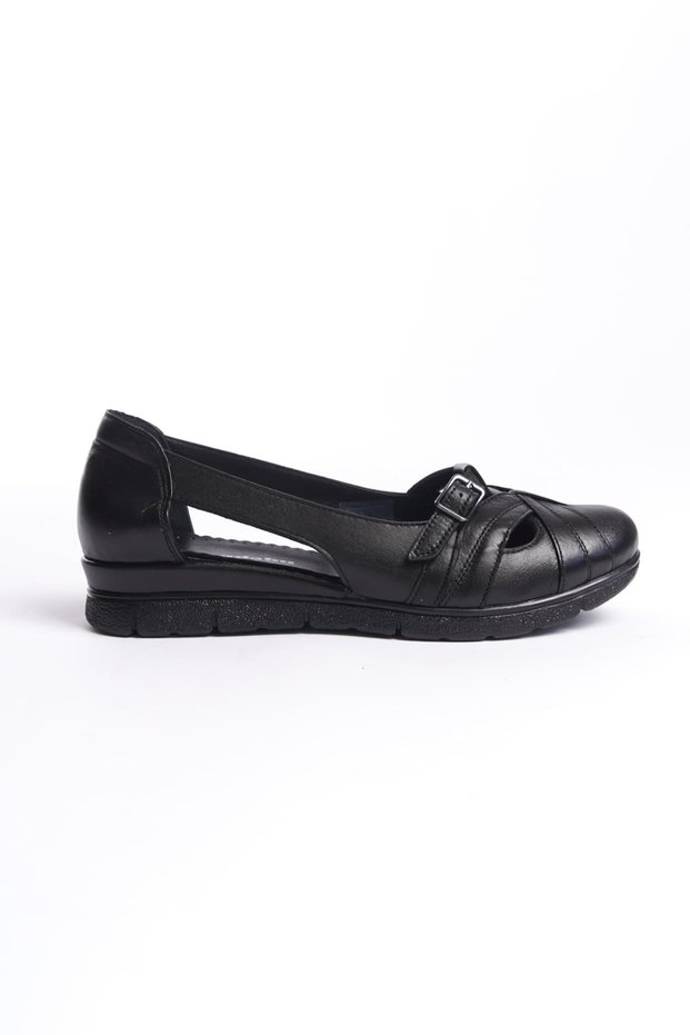 Genuine Leather Black Handmade Casual Women's Sandals