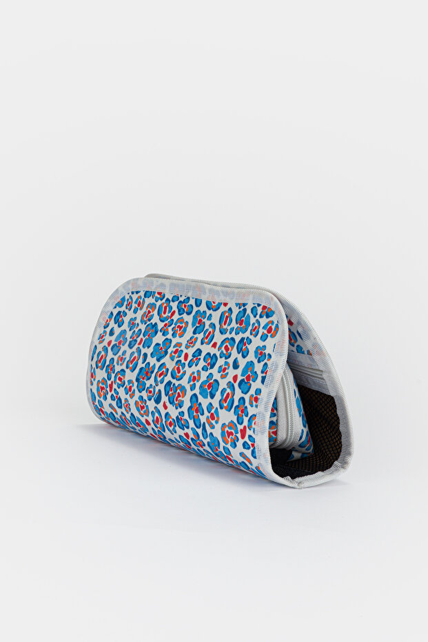 Pop-Up Makeup Bag Organizer with Inner Pocket Travel Cosmetic Bag Triangle Design