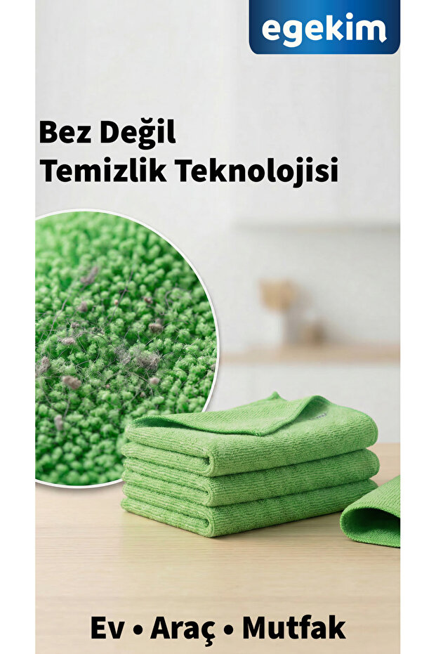 Multi-Purpose Microfiber Cloth – Professional Cleaning for Home, Car, Kitchen 3 Pieces Green