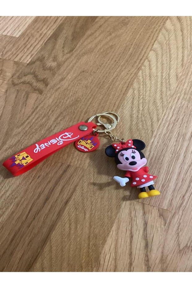 Mouse Character Silicone Keychain - Cute Figure Bag Accessory in Red Dress