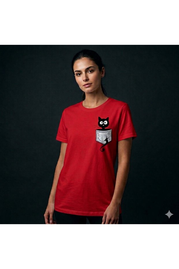 Oversize T-Shirt Cepteki̇ Kedi̇i̇ Printed 100% Cotton T-Shirt Comfortable Fit