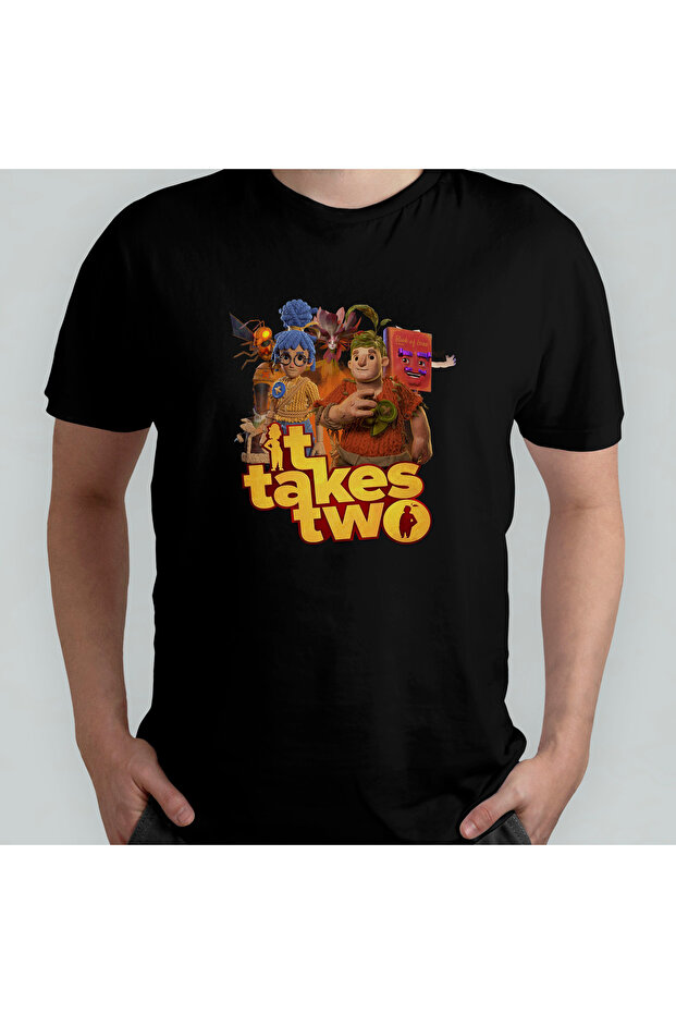 It Takes Two Unisex 100% Cotton Crew Neck T-Shirt Model 2