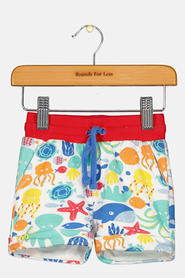 Toddlers Boy Allover Print Basic Shorts, Multicolor - 2