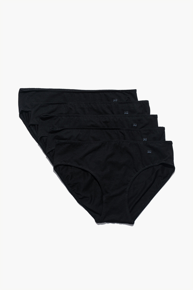 Women's 5-Piece Slip Panties Set - All Black