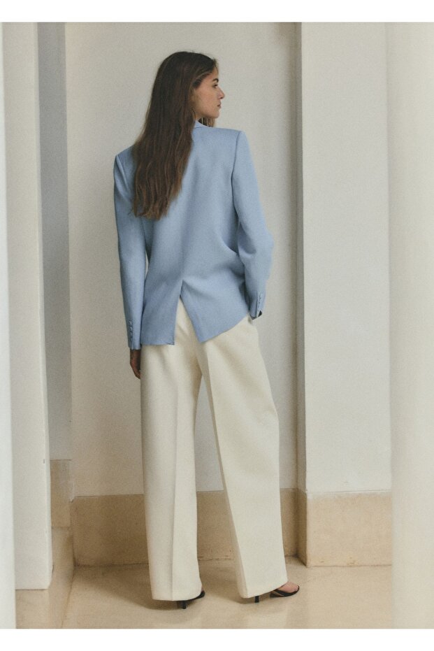 Düz kesim blazer ceket - 4