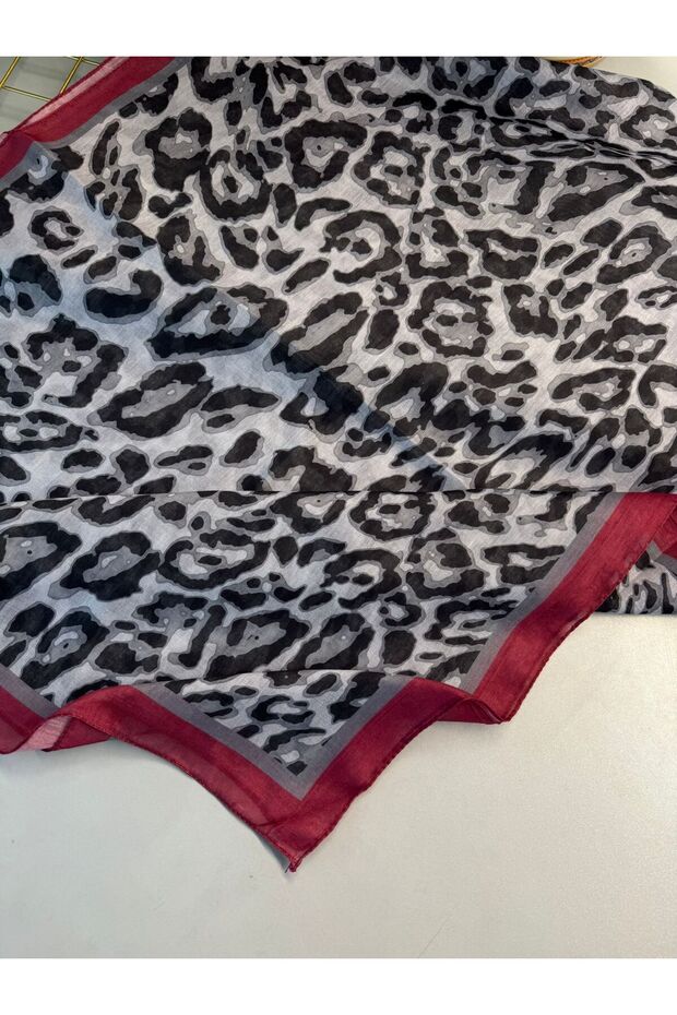 Leopard Pattern Cotton Shawl - 1