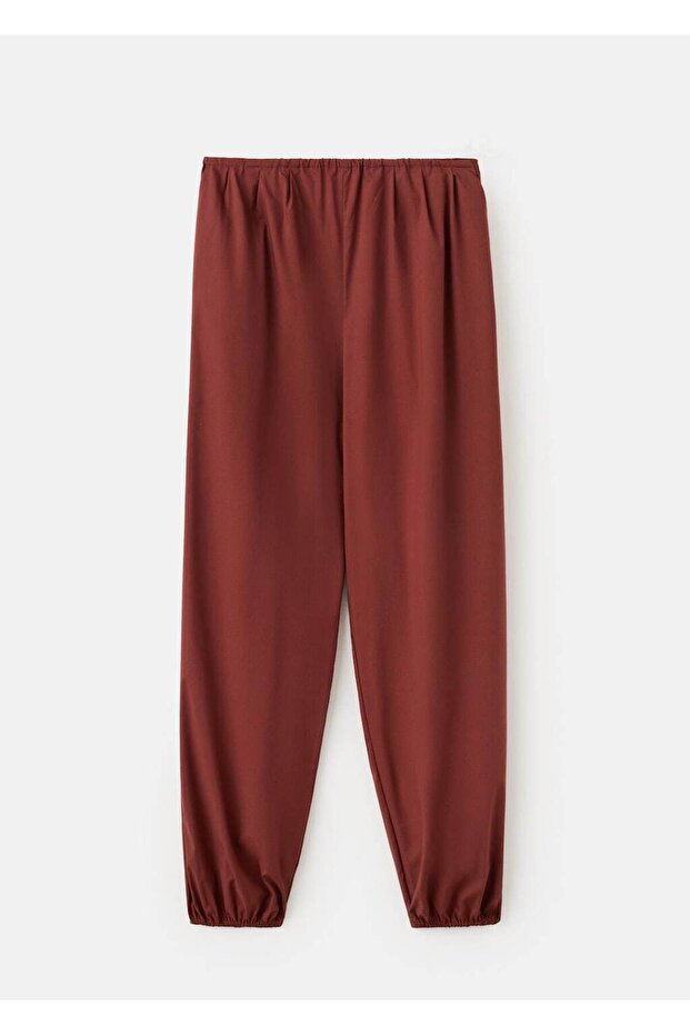 Elastik belli balon tarz pantolon - 3