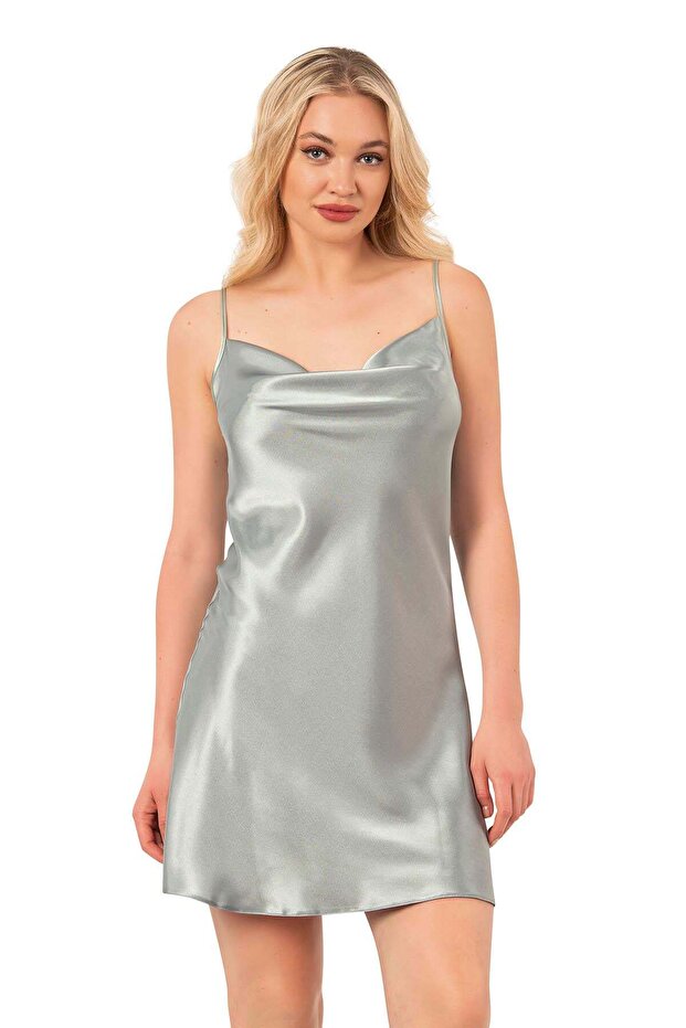 Women'S, Water Green, Short Degaje Nightgown
