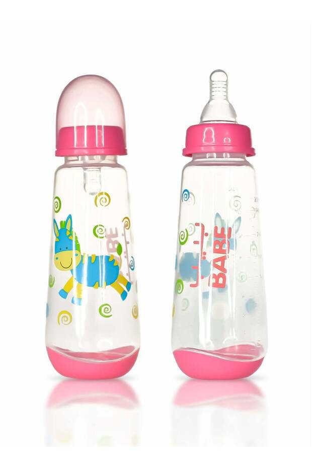 - Baby Feeding Bottle, 4OZ 125ML, Medium Flow, 3+ Months, BPA Free, Pink, Made in Thailand, P