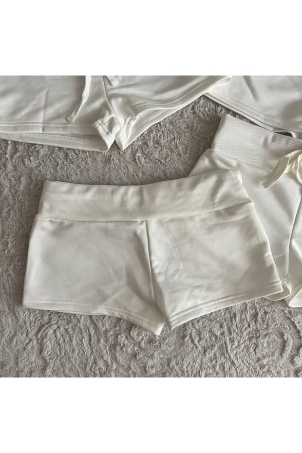 Minimal Logo Baskılı Mini Şort - 2