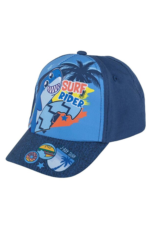 Blue Shark Pattern Baby Hat - 2