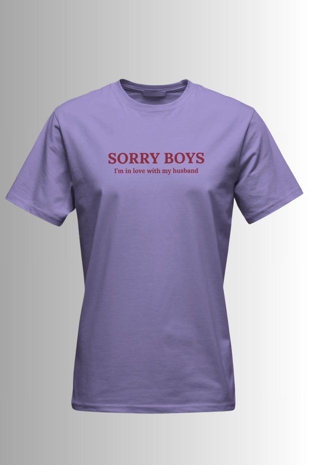 Sorry Boys I'M in Love with My Husband Printed Oversize Unisex 24/1 Cotton T-Shirt