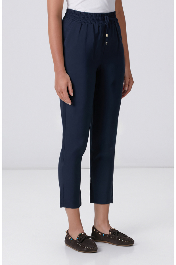 Lacivert Diyagonal Basic Jogger Pantolon - 4