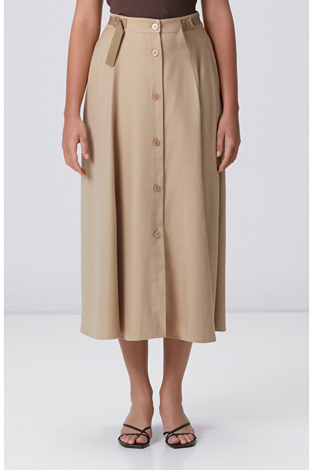 Bej Midi Etek - 3