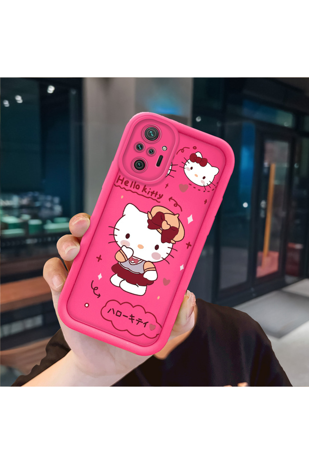 حافظة سيليكون باللون الأحمر الوردي متوافقة مع هاتف Redmi Note 10 Pro، مقاومة للصدمات وحماية للكاميرا