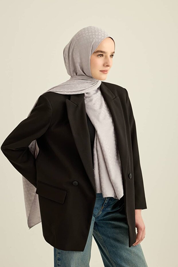 Silky Jacquard Series Ring Pattern Shawl - 3