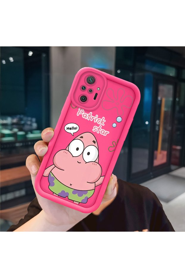 حافظة سيليكون باللون الأحمر الوردي متوافقة مع هاتف Redmi Note 10 Pro، مقاومة للصدمات وحماية للكاميرا