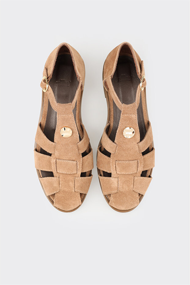 Taba Deri Kadın Sandalet - 4