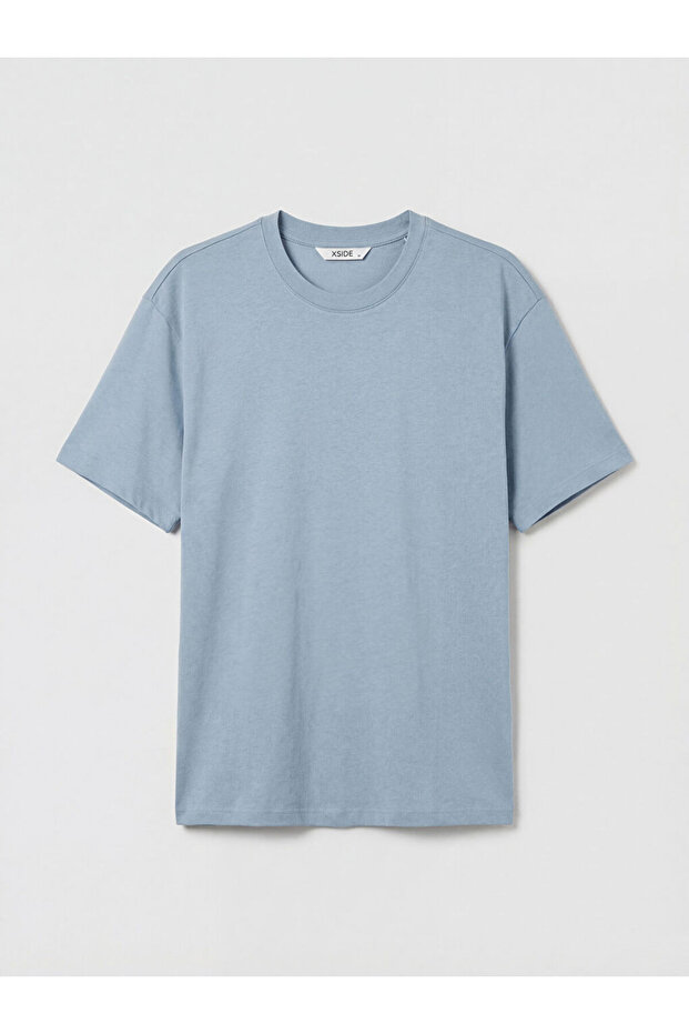 Blue Crew Neck Men's T-shirt